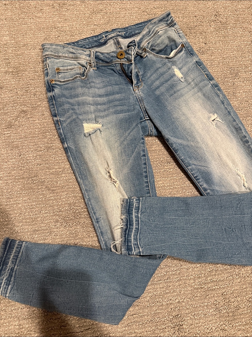 American Rag Light Wash Distressed Skinny Jeans